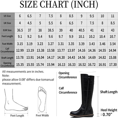 Jeossy Women's 9656 Knee-High Boots Fashion Riding Boots with Buckle