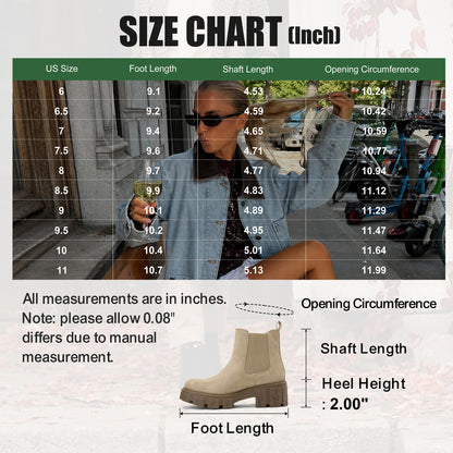 JEOSSY Women's 9620+9620L+9621 Chelsea Ankle Boots Fashion Lug Sole Platform Elastic Slip-on Booties