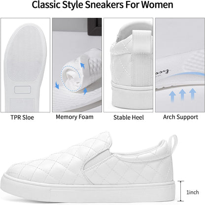 Jeossy Women's 8009 Slip On Sneakers Vegan Casual Shoes Light Weight Fashion Sneakers for Women