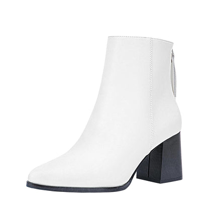 Jeossy Women's 9635 Chunky Heeled Ankle Boots | Pointed Toe Stacked Block Heel Booties