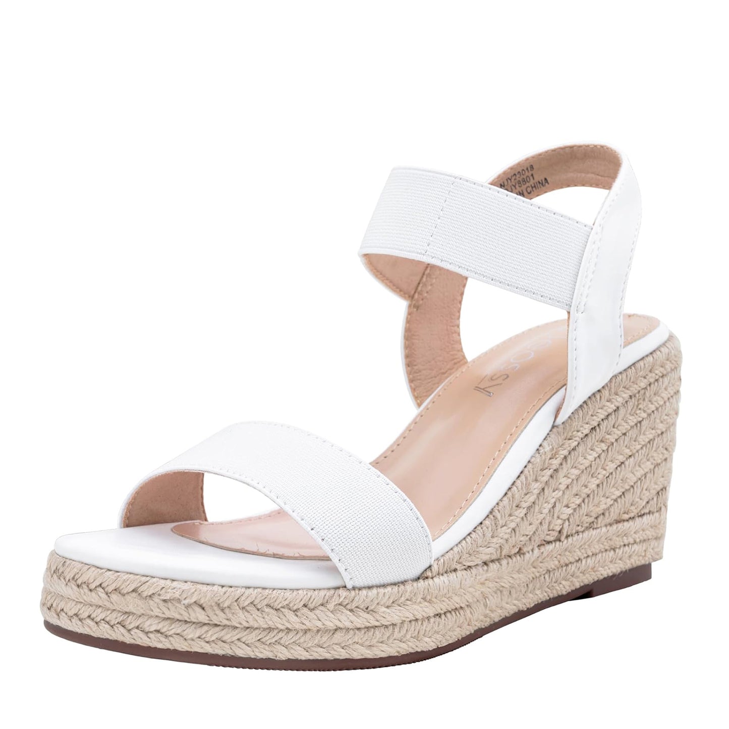 Jeossy Women's 8801 Wedge Sandals for women, 3.5 Inch Ankle Strap Espadrille Sandals for Women Dressy Summer